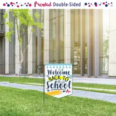 Big Dot of Happiness Back to School - Outdoor Home Decorations - Double-Sided First Day of School Classroom Garden Flag - 12 x 15.25 inches