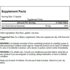 Swanson Iron Ferrous Fumarate 18 mg 60 Capsules