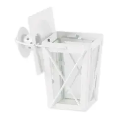 9" Iron Railroad Outdoor Lantern White - Zingz & Thingz: Baked-On Paint Finish, Tabletop Candle Holder, Fits Tealight