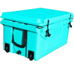 Hot Selling Blue color 65QT Outdoor cooler fish ice chest Box 2022 Popular Camping Cooler Box