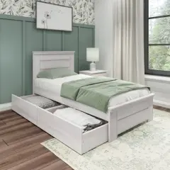 Max & Lily Farmhouse Twin Bed with Panel Headboard with Storage Drawers