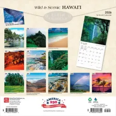BrownTrout Hawaii Wild and Scenic 2026 12"x24" Hanging Square Wall Calendar Plastic-Free