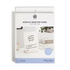 U Brands 8"x10" Acrylic Desktop Board With Wood Tray Base Cream: Office Accessories, Magnetic Surface, Wall Mount