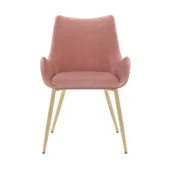 Avery Fabric/Metal Dining Room Chair Pink - Armen Living