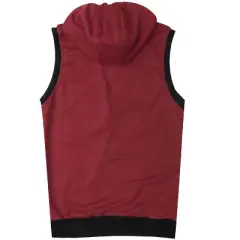 Lars Amadeus Men's Sleeveless Slim Fit Zipper Drawstring Hooded Vest Jacket