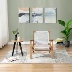 Boraam Harrison Hexagon Woven Light Gray Rope Accent Chair Natural