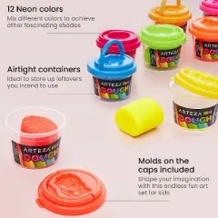 Arteza Kids Play Dough in tubs, Neon Colors - 12 Pack