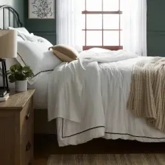 3pc Luxe Embroidered Border Duvet Cover and Sham Set - Threshold&trade;