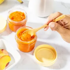 6pk Prep Baby Food Storage Containers, 4 oz Leak-Proof, BPA Free Glass Baby Food Jars for Feeding