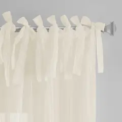 Jolie Semi-Sheer Tie Top Single Window Curtain Panel - Elrene Home Fashions