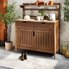 Textured Stripe Indoor/Outdoor Woven Area Rug Beige/Cream - Hearth & Hand&trade; with Magnolia