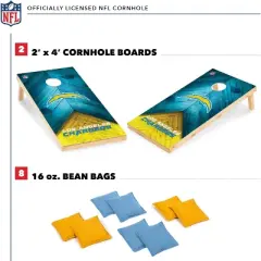 NFL Los Angeles Chargers 2'x4' Wood Cornhole Set
