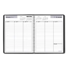 DayMinder Weekly Planner, Vertical-Column Format, 8.75 x 7, Black Cover, 12-Month (Jan to Dec): 2026