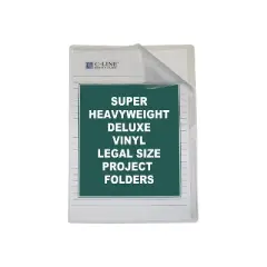 C-Line Deluxe Project Folders Jacket Legal Vinyl Clear 50/Box 62139
