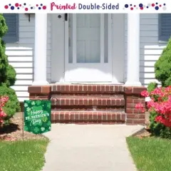 Big Dot of Happiness Shamrock St. Patrick's Day - Outdoor Home Decorations - Double-Sided Saint Patty's Day Party Garden Flag - 12 x 15.25 inches