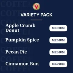 Victor Allen's Coffee Autumn Favorites Variety Pack (Apple Crumb Donut, Pumpkin Spice, Pecan Pie, Cinn Bun), 96 Ct, SSC Pods for Keurig K-Cup Brewers