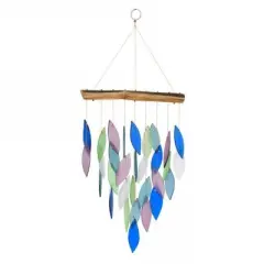 Home & Garden Mountain Ridge Waterfall  -  One Windchime 20 Inches -  Windchme Handcrafted  -  Geblueg380  -  Glass  -  Multicolored