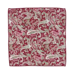 CTM Men's Paisley Pocket Square, Wine