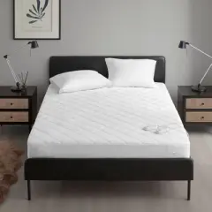 NicBex Microfiber Quilted White Heated Mattress Pad for Keeping Warm,ETL Certified Safe Bed Mattress in a Box