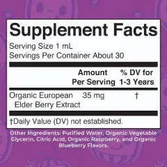MaryRuth's Cocomelon Toddler Elderberry Drops, Blueberry Raspberry, Org, 1 oz
