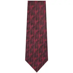 TheDapperTie Men's Burgundy Geometric Necktie with Hanky