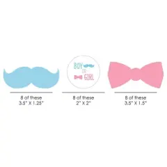 Big Dot of Happiness Baby Gender Reveal Paper Straw Decor - Baby Shower Striped Decorative Straws - Set of 24