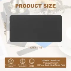 Unique Bargains Anodized Aluminium DIY Engraved Blank Nameplate Office Signages 12 Pcs