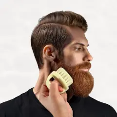 Unique Bargains Men's Portable Bristles Face Beard Mini Brush 1 Pc