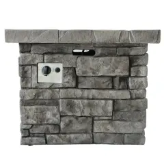30 Inch Square Outdoor Fire Pit with 40,000 BTU and Hand Crafted Concrete Finish