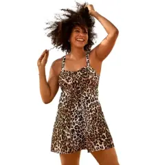 Swim 365 Women&rsquo;s Plus Size Two-Piece Flyaway Swim Dress