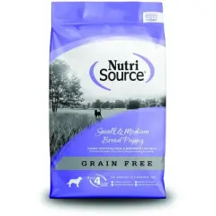 NutriSource Small Medium Breed Grain Free Made with Turkey, Whitefish and Menhaden Fish Meal Dog Food - 15LB