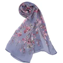 Allegra K Long Chiffon Floral Scarves Lightweight Beach Sunscreen Swimwear Wrap Shawls for Women