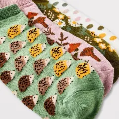 Women's Hedgehog 6pk Low Cut Socks - Assorted Colors 4-10: Lightweight Banded Cuff, Tree Pattern