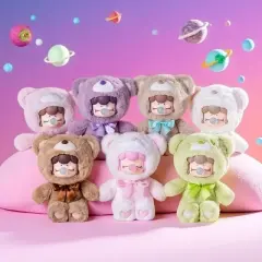 ROBOTIME Mini Figures Chocolate Colorful Plush Bear Series Blind Box 6 PCS, Blind Box Decoration Surprise Box, Multicolored, 16.26"*16.26"*10.87"