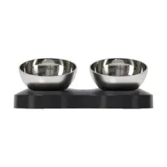 Els Pet 0.5L Dual Stainless Steel Feeding Cat Bowl