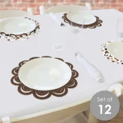 Big Dot of Happiness Western Hoedown - Wild West Cowboy Party Round Table Decorations - Paper Chargers - Place Setting For 12