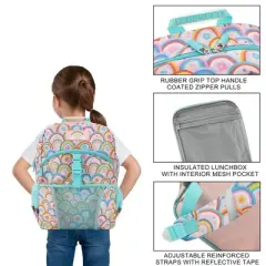 Colorful Rainbow Collage 2-Piece 16" Backpack & Lunch Kit Set for kids