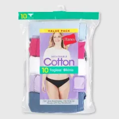 Hanes Women's 10pk Cotton Bikini Underwear - Colors May Vary