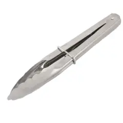 Unique Bargains Kitchen Metal Salad Ice Cake Bread Food Clip Clamp Tongs Silver Tone 3 Pcs