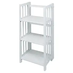 38" 3 Tier Folding Bookshelf - Flora Home
