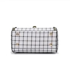 Small Purses and Handbags for Women Fashion Crossbody Bag Lightweight Shoulder Bag Plaid Pattern Satchel (Pink)