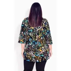 Women's Plus Size Luella Top - black floral | AVENUE STUDIO