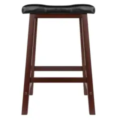 Mona Cushion Saddle Seat 24.84" Counter Height Barstool Hardwood/Toasted Walnut - Winsome