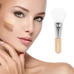 Unique Bargains Lightweight Mini Fan-shaped Facial Mask Brush Yellow 1 Pc