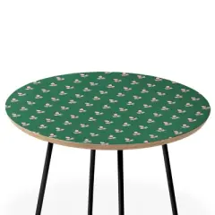 Maritza Lisa Retro Pink Leaf Pattern Side Table - Deny Designs