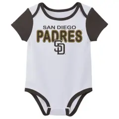 MLB San Diego Padres Infant Boys' 3pk White Bodysuit