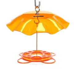 Birds Choice 12oz Oriolfest Translucent Top Weatherguard Oriole Bird Feeder 13" Orange: Polycarbonate, Easy to Hang, Weather-Resistant