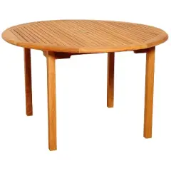 Barry 5pc Patio Teak Wood Wicker Round Dining Set - International Home Miami