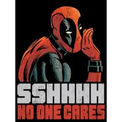 Men's Marvel Deadpool No One Cares  T-Shirt - Black - 2X Big Tall