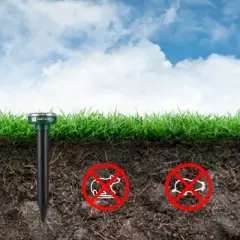 Dartwood Outdoor Solar Ultrasonic Pest and Mole Repellent - Remove Groundhogs Rats Mice Snakes and More From Your Gardens, Lawns,and Yards (4-8 Packs)